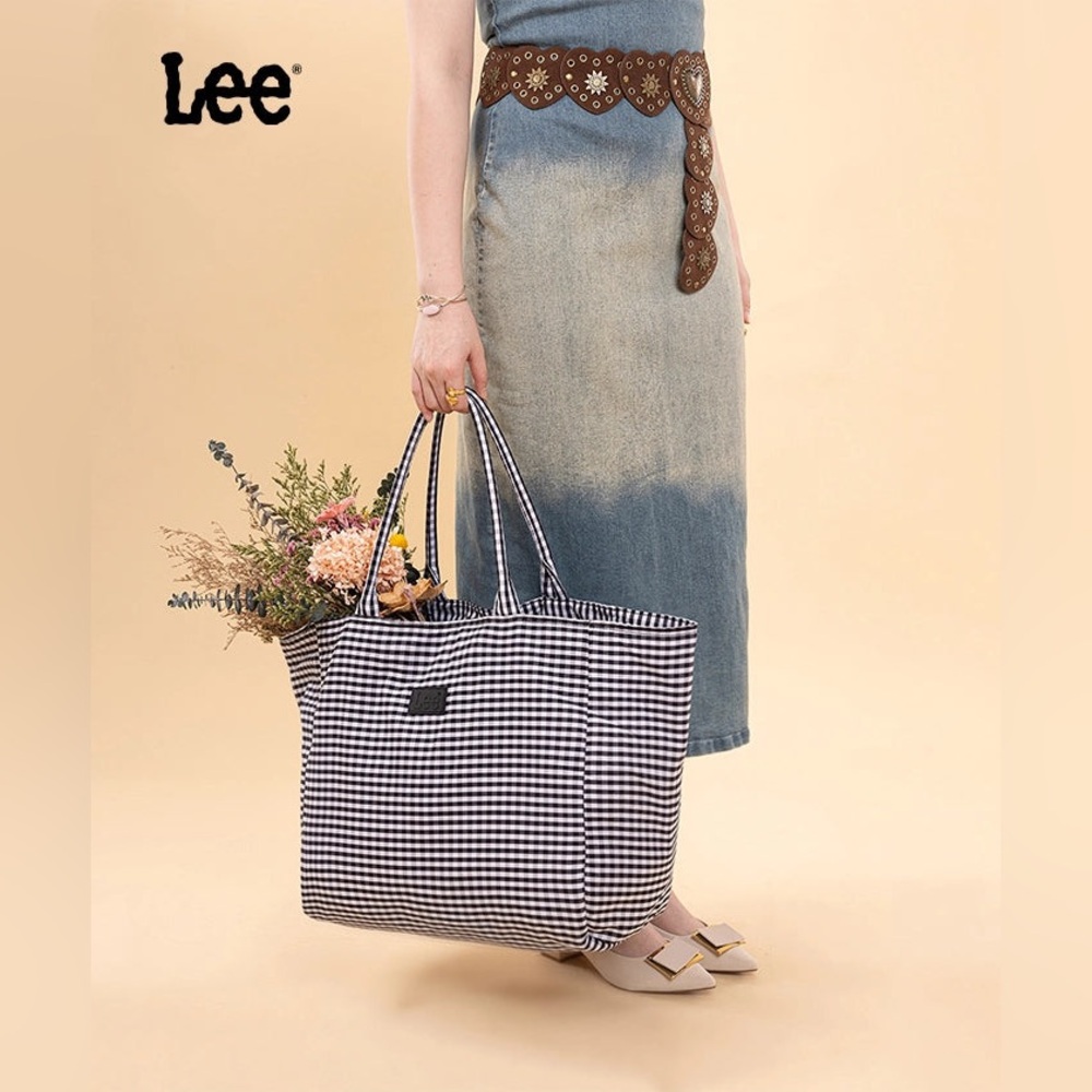 LEE PLAID COTTON LARGE TOTE